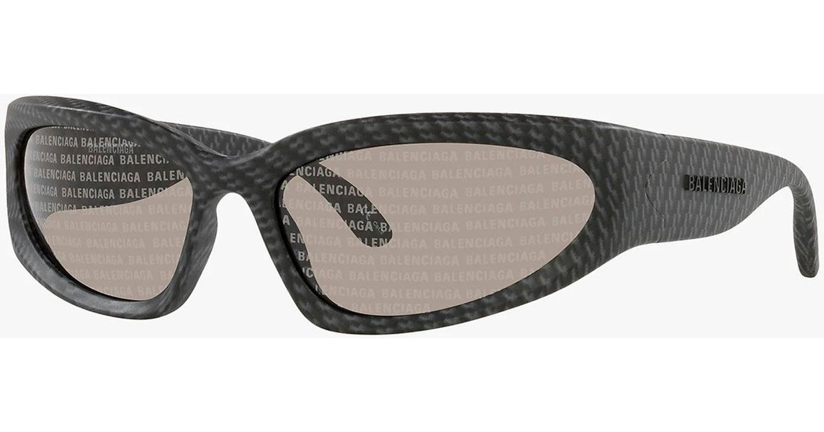 Balenciaga Bb0157s 003 Wrap Sunglasses in Black for Men Lyst