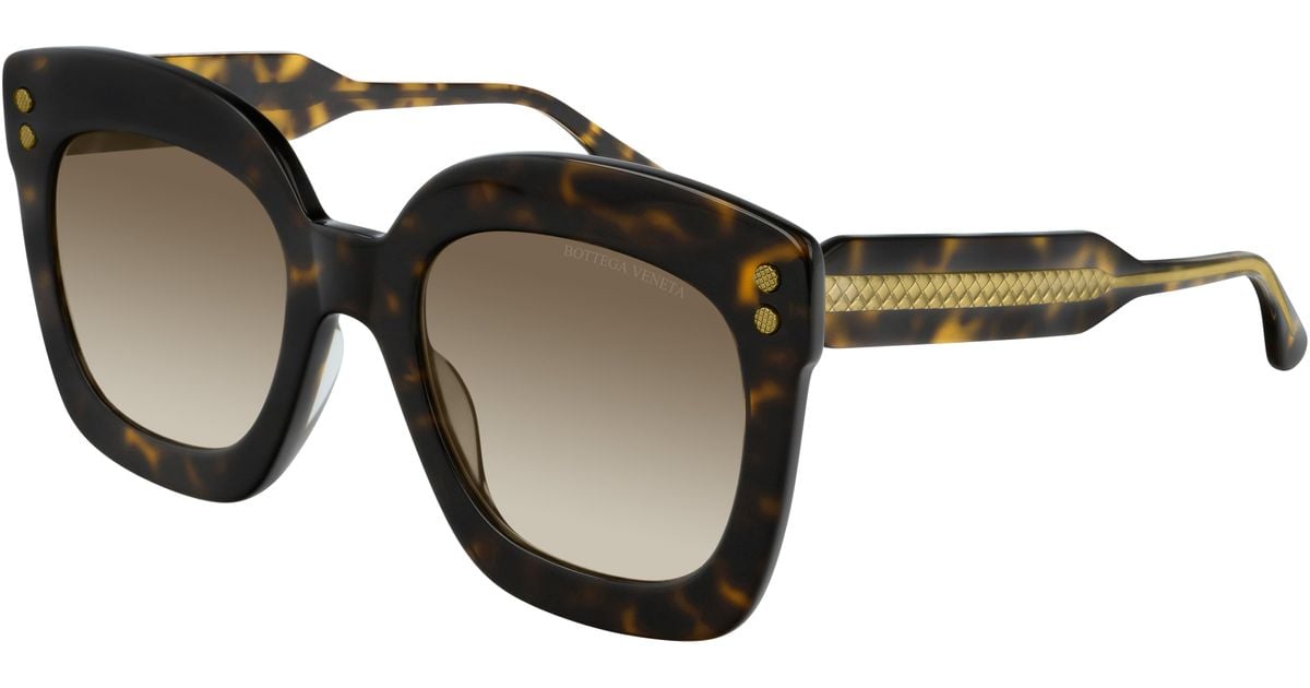 Bottega Veneta Bv0238s-002 Women's Rectangle Sunglasses in Black - Lyst