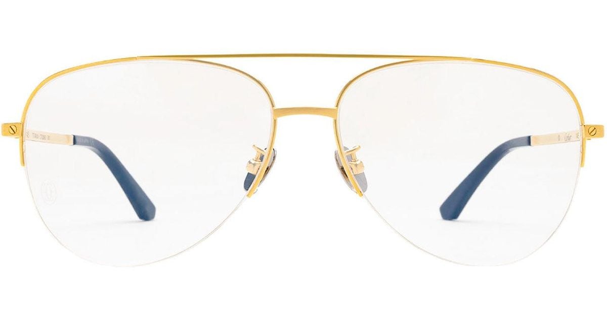 Cartier Ct0256o 001 Aviator Eyeglasses in Black for Men Lyst