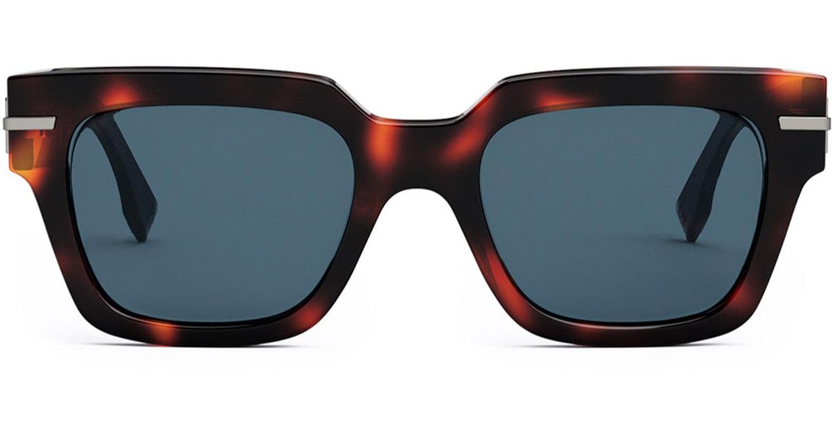 Fendi Fe40078i 53v Square Sunglasses in Black | Lyst