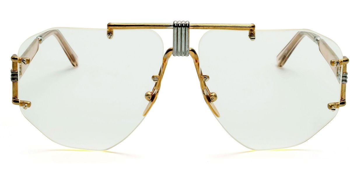 CELINE EYEWEAR Oversized aviator-style gold-tone sunglasses