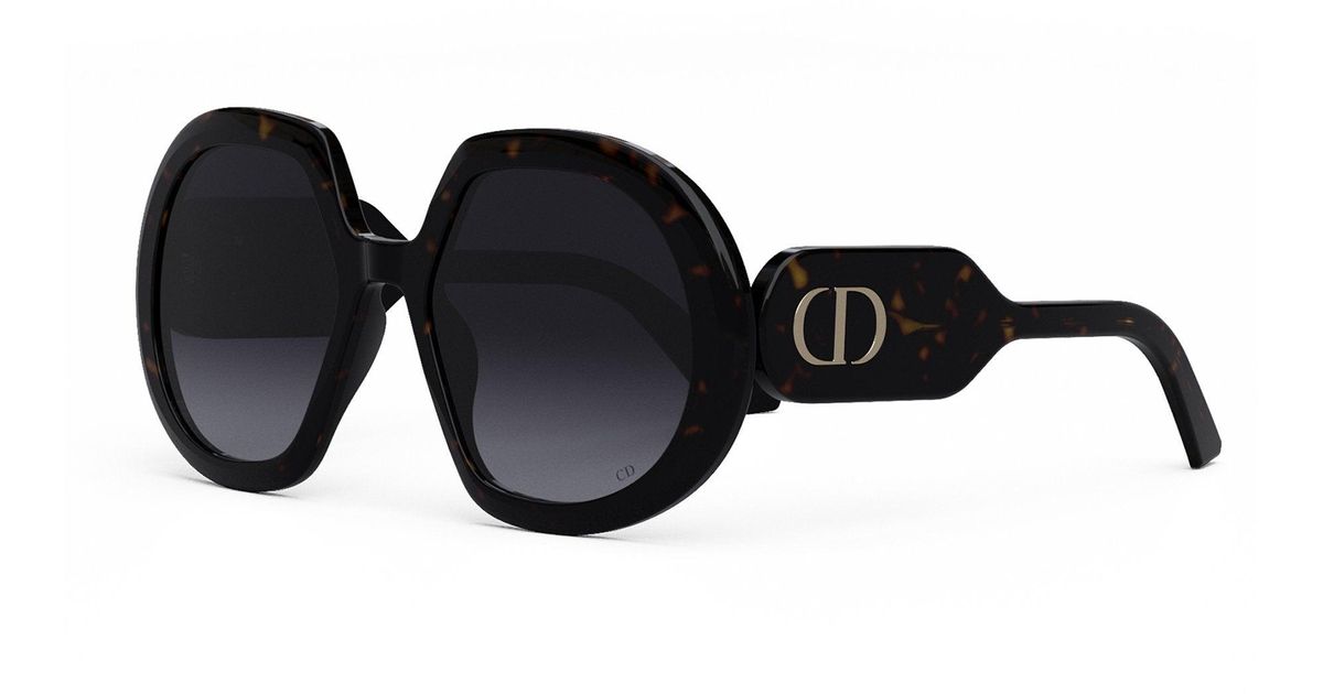 Dior Bobby Havana Oversized Round Sunglasses in Black Lyst