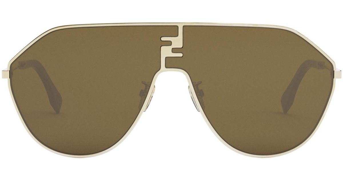 Fendi Ff Match Fe40080u 30e Aviator Sunglasses in Green for Men | Lyst