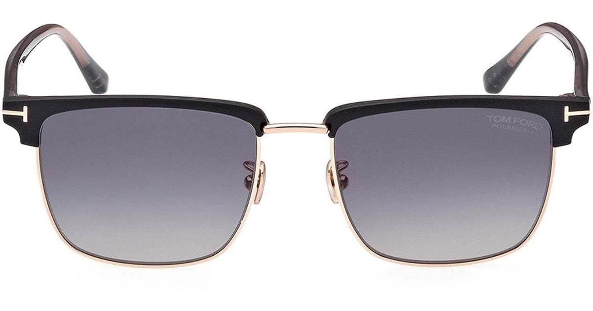 Tom Ford Hudson Ft0997-h 02d Clubmaster Polarized Sunglasses in Black ...