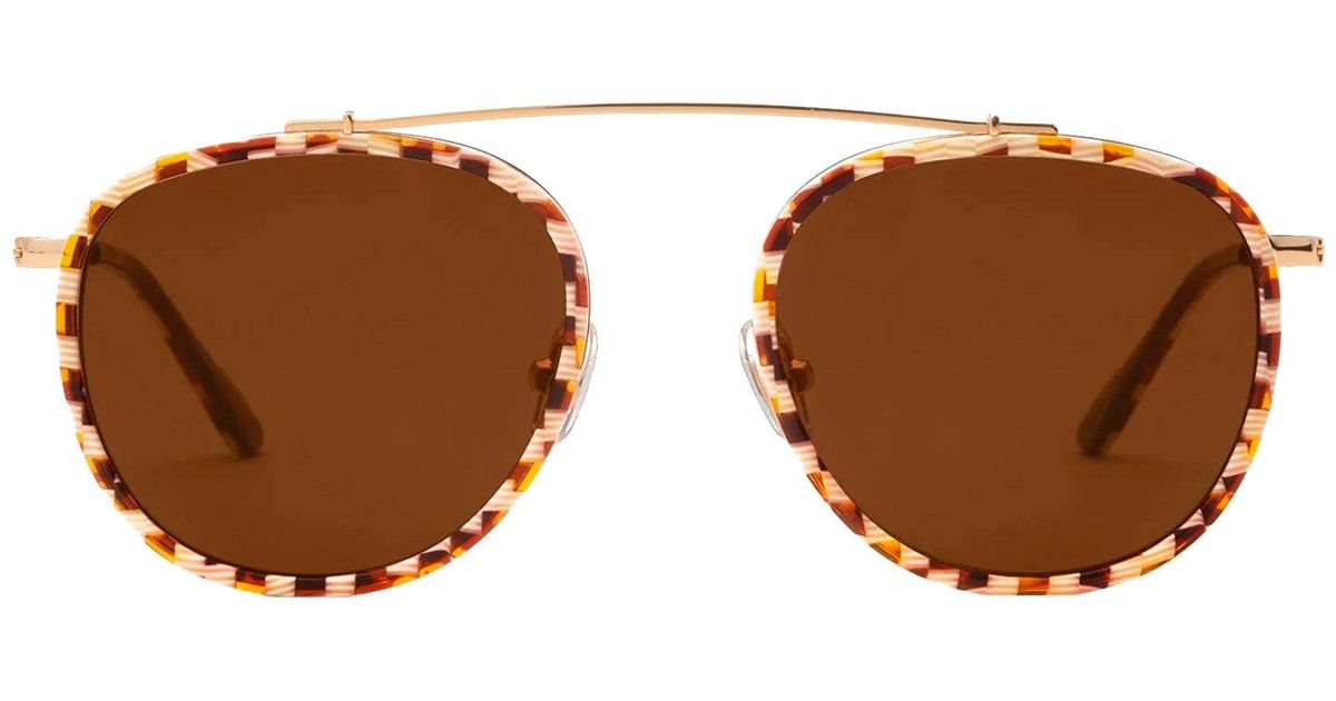 Krewe Chartres Round Sunglasses in Black Lyst