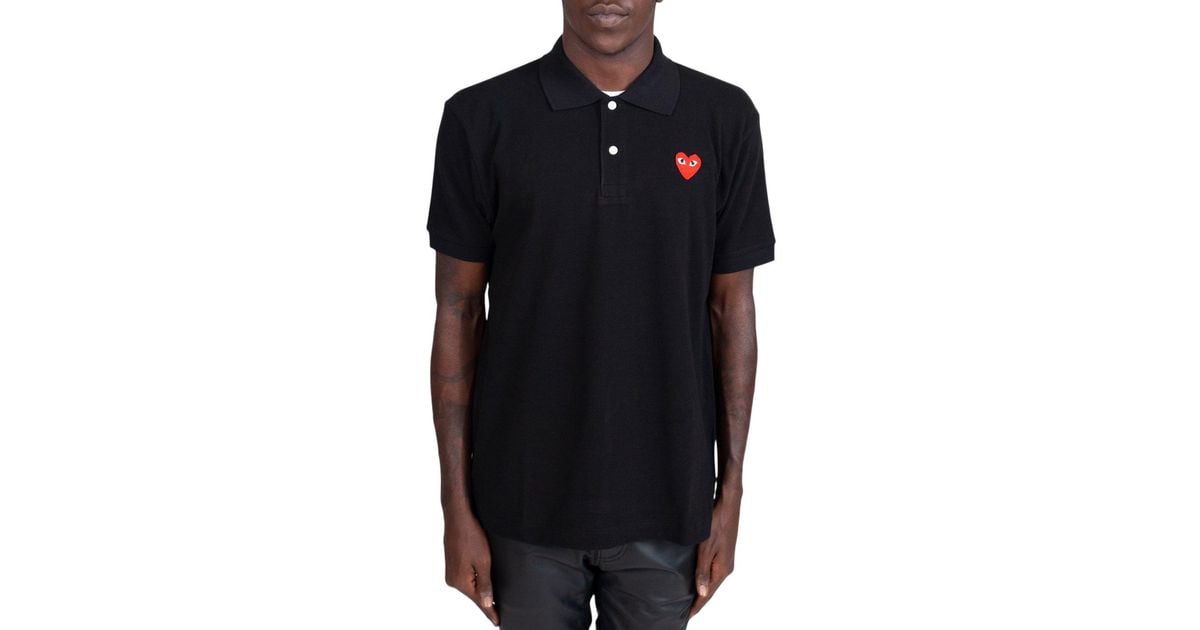 cdg black polo