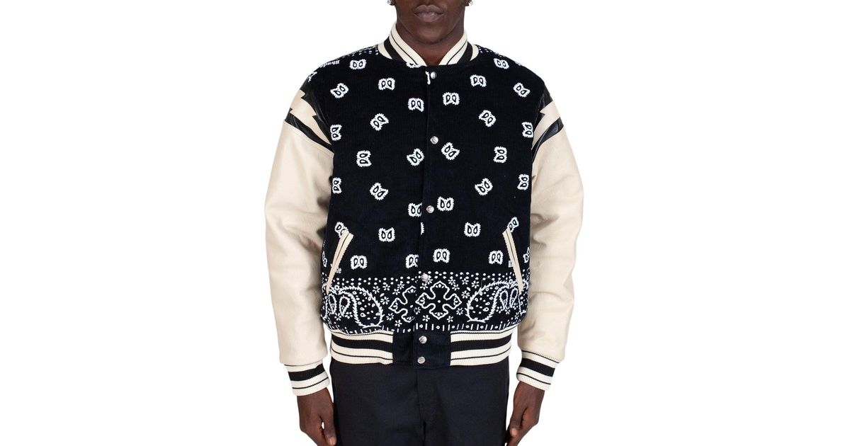 Rhude Corduroy Bandana Bomber Jacket White in Black for Men Lyst