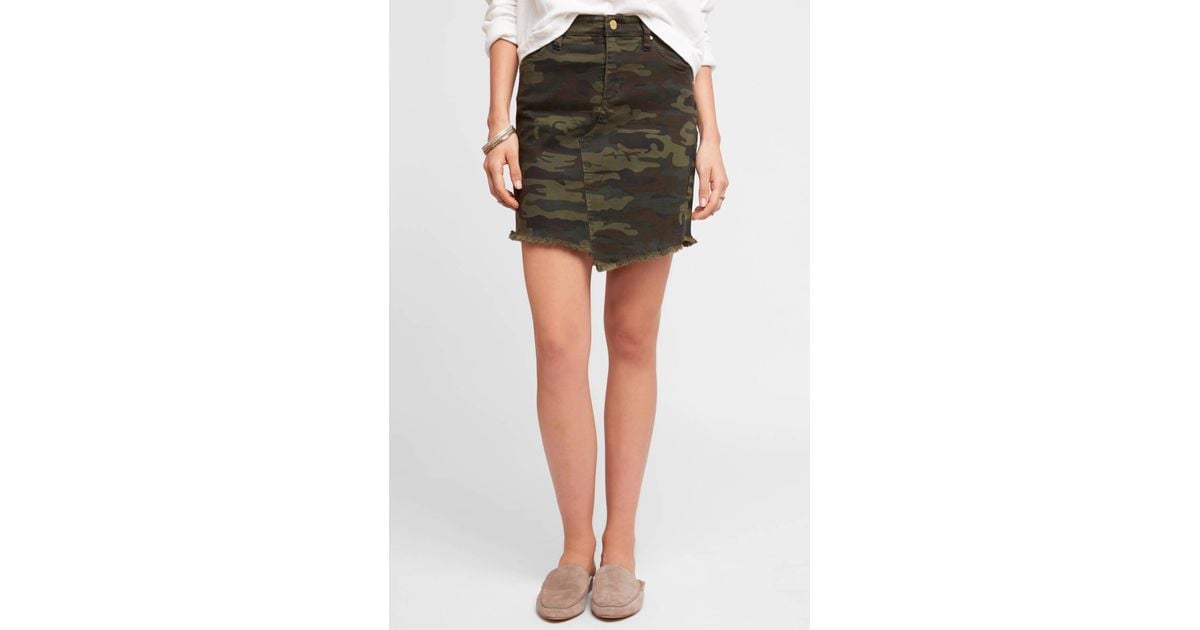 distressed camo skirt
