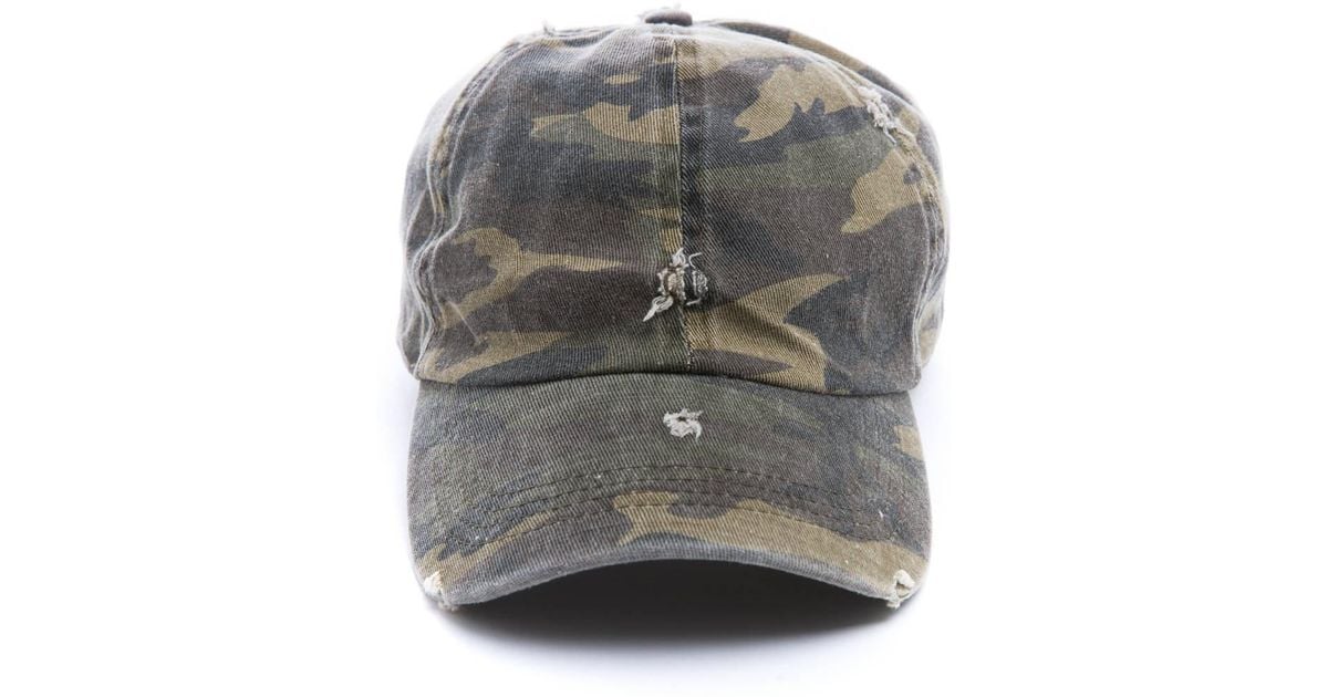 distressed camo hat