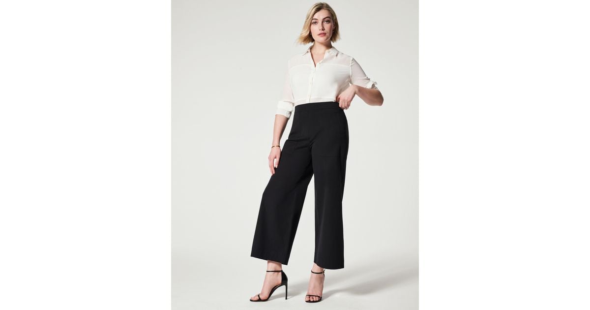 Spanx On-the-Go Wide Leg Pant with Ultimate Opacity Technology Classic  White