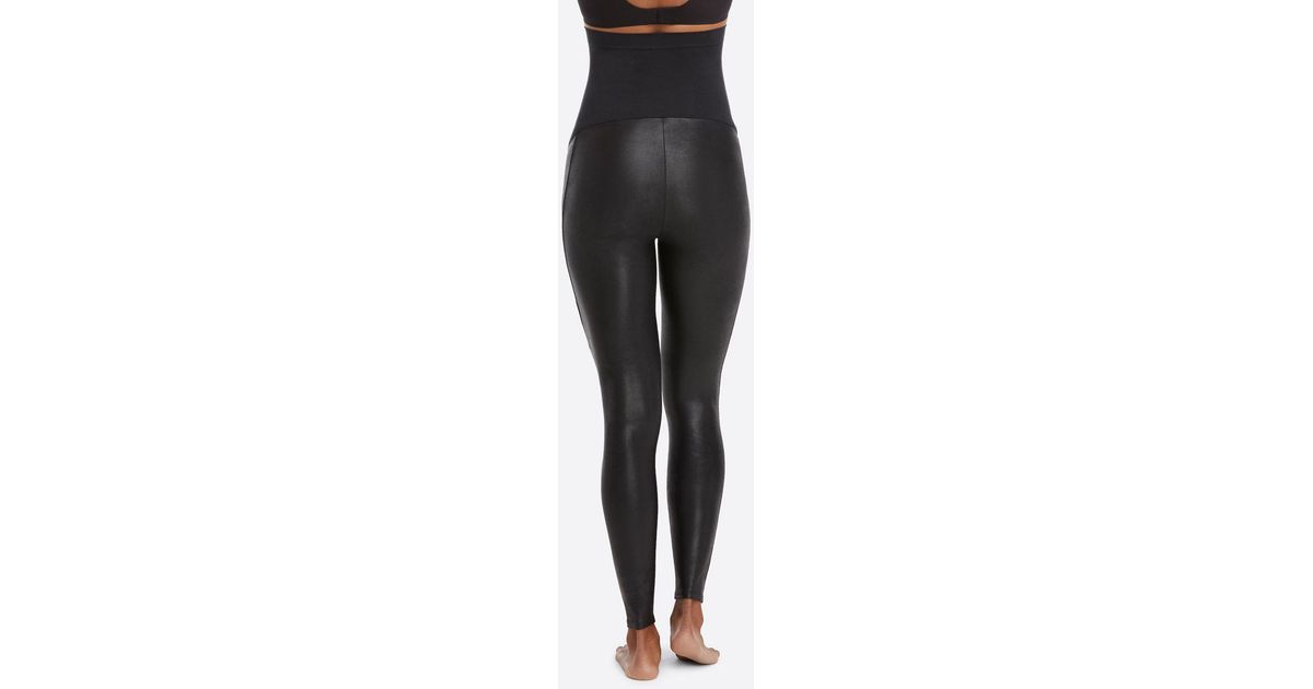 spanx mama faux leather leggings