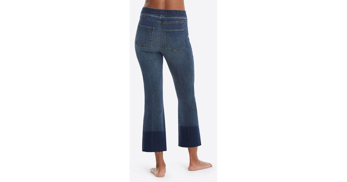 Spanx Denim Cropped Flare Jeans in Blue - Lyst