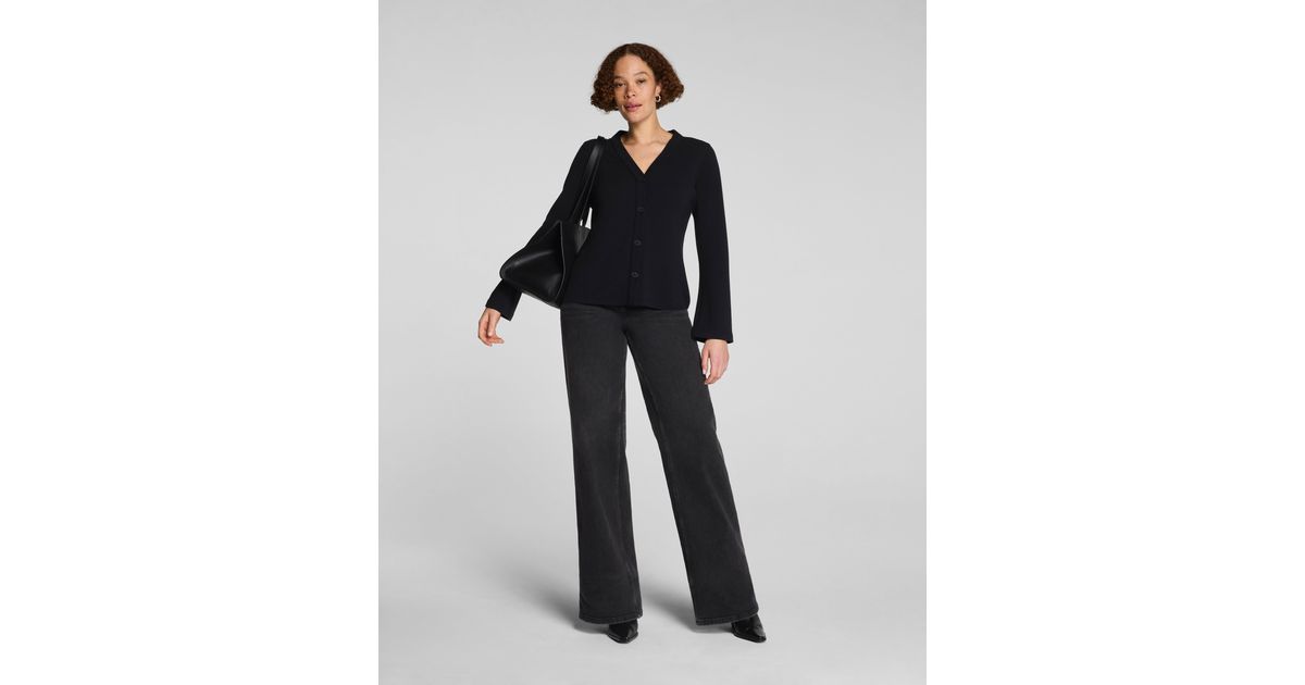 Spanx Airessentials French Rib Cardigan in Black | Lyst