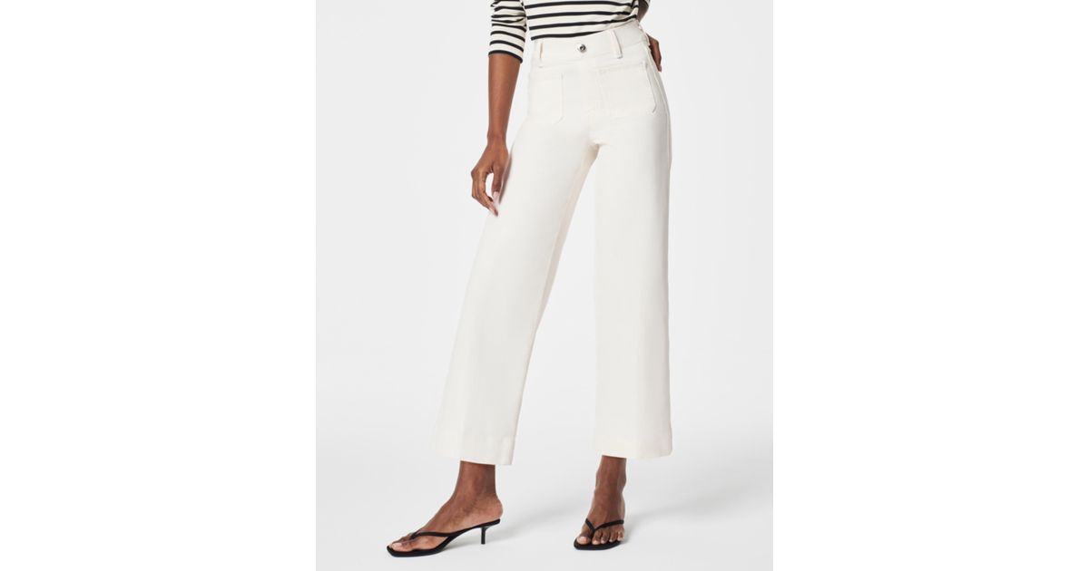 Cropped Wide Leg Jeans Ecru Wash - SPANX main image 0