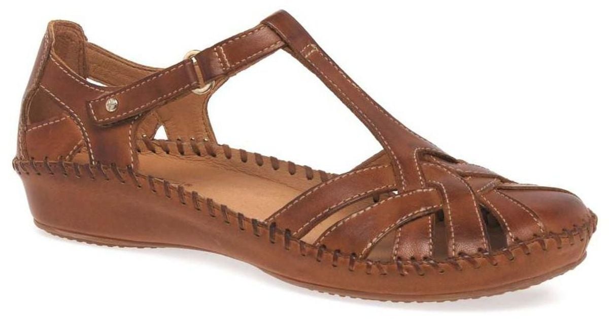 Pikolinos Leather 'p. Vallarta 655' T-strap Sandal in Brown | Lyst UK