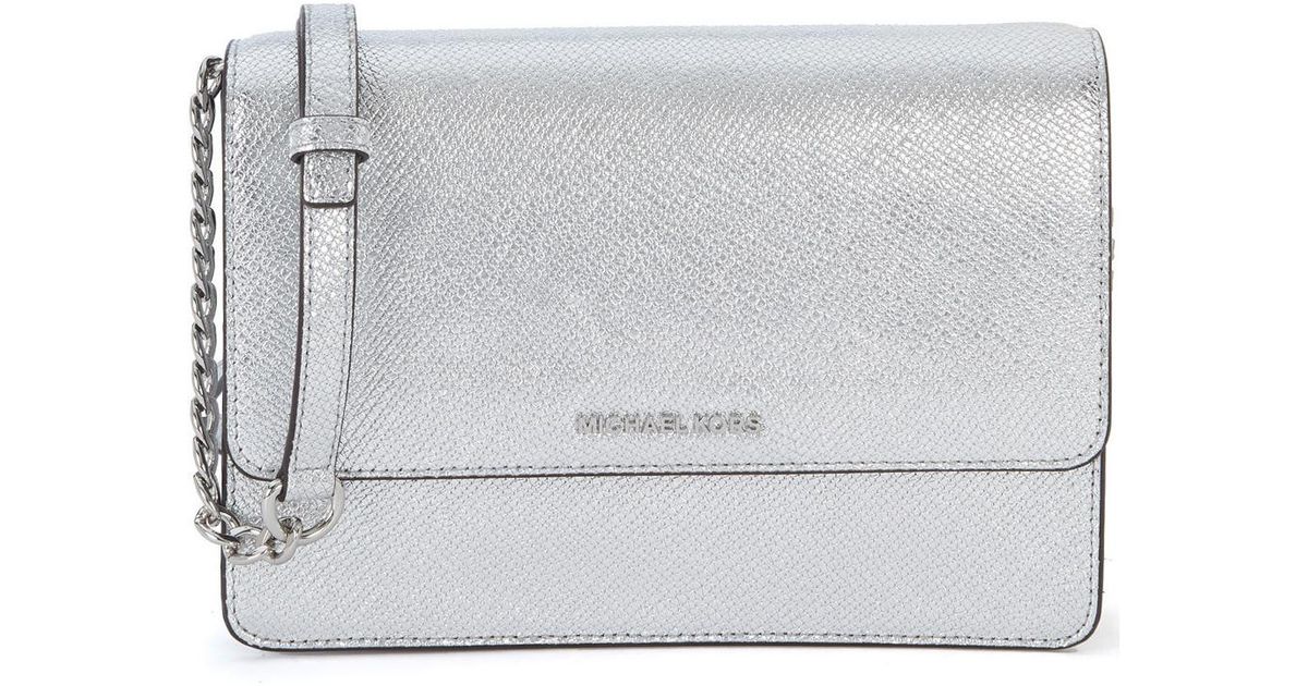Sac Bandouliere Sac à bandoulière Gusset en peau argent MICHAEL Michael Kors en coloris Metallic Sac Bandouliere Sac à bandoulière Gusset en peau argent MICHAEL Michael Kors en coloris Metallic