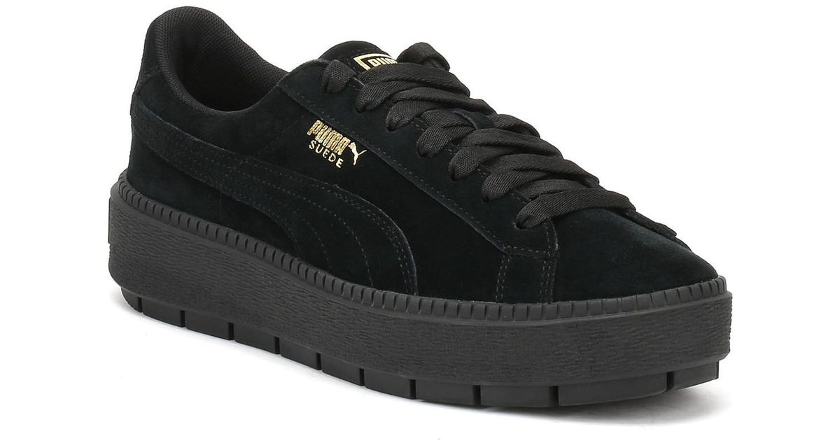 puma black suede trainers