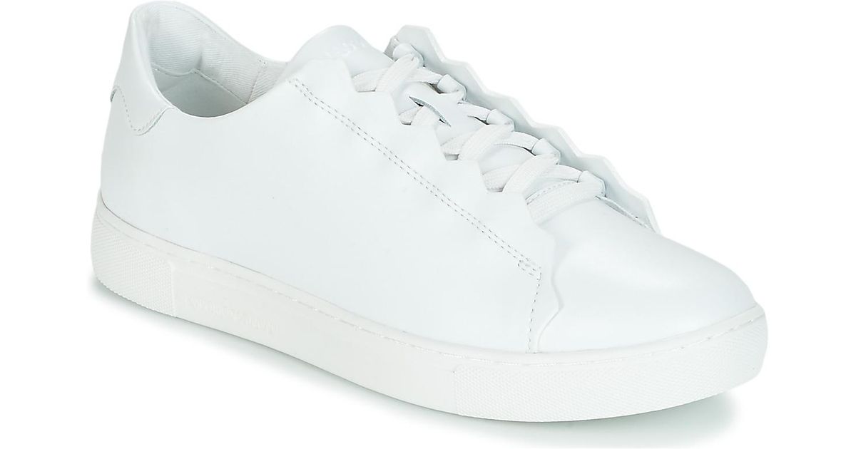 womens white armani trainers