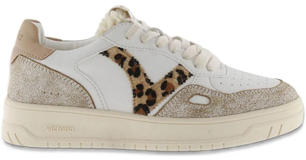 Baskets Baskets 1257124 blanche et leopard Victoria en coloris Gris Lyst