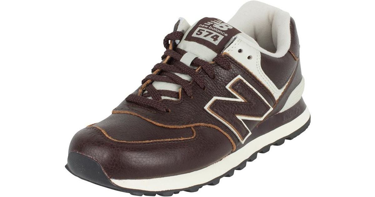 new balance men's 574 lux leather trainers