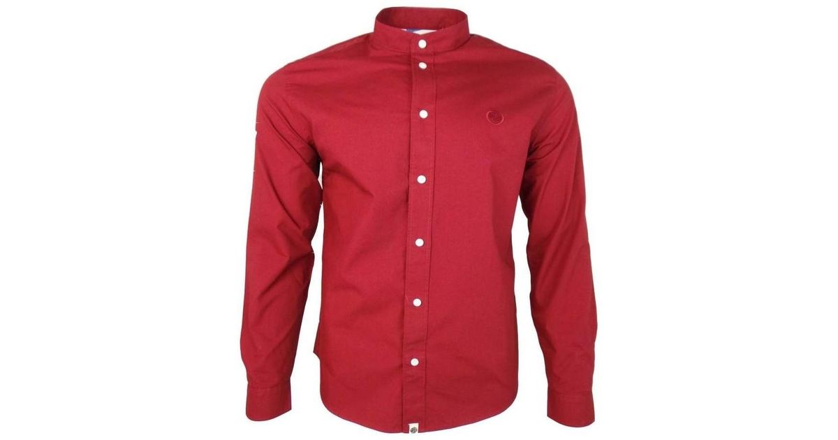 slim fit collarless shirt