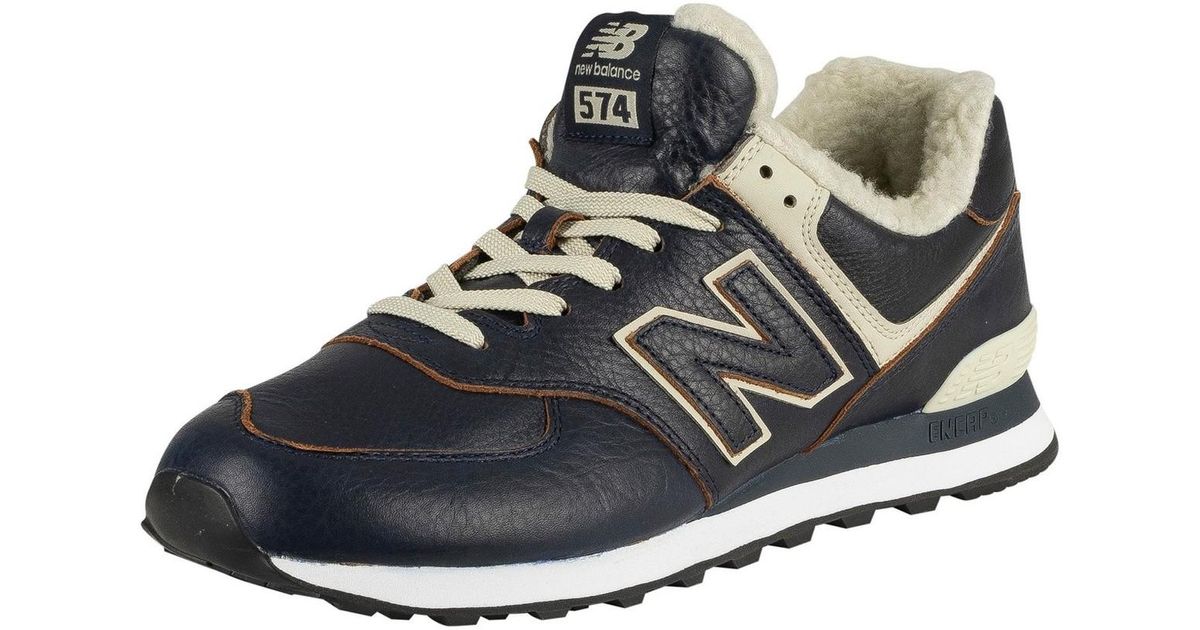 new balance 574 leather trainers