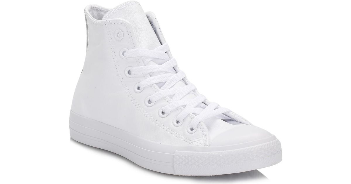 white leather converse boots