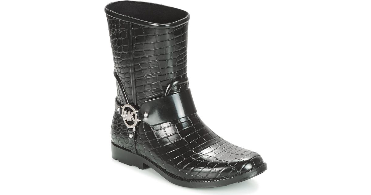 MICHAEL Michael Kors Regenlaarzen Mk Croco Rain Bootie in het Zwart | Lyst  NL