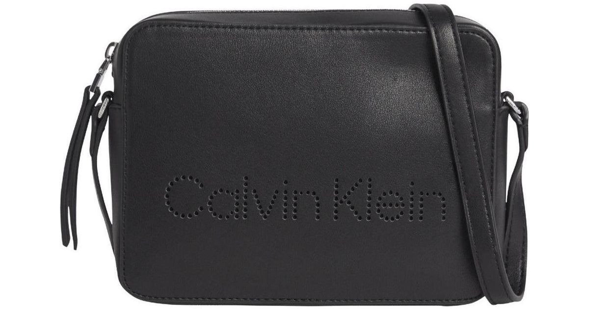 Calvin Klein Denim Schoudertas Set Camera Bag in het Zwart Lyst NL