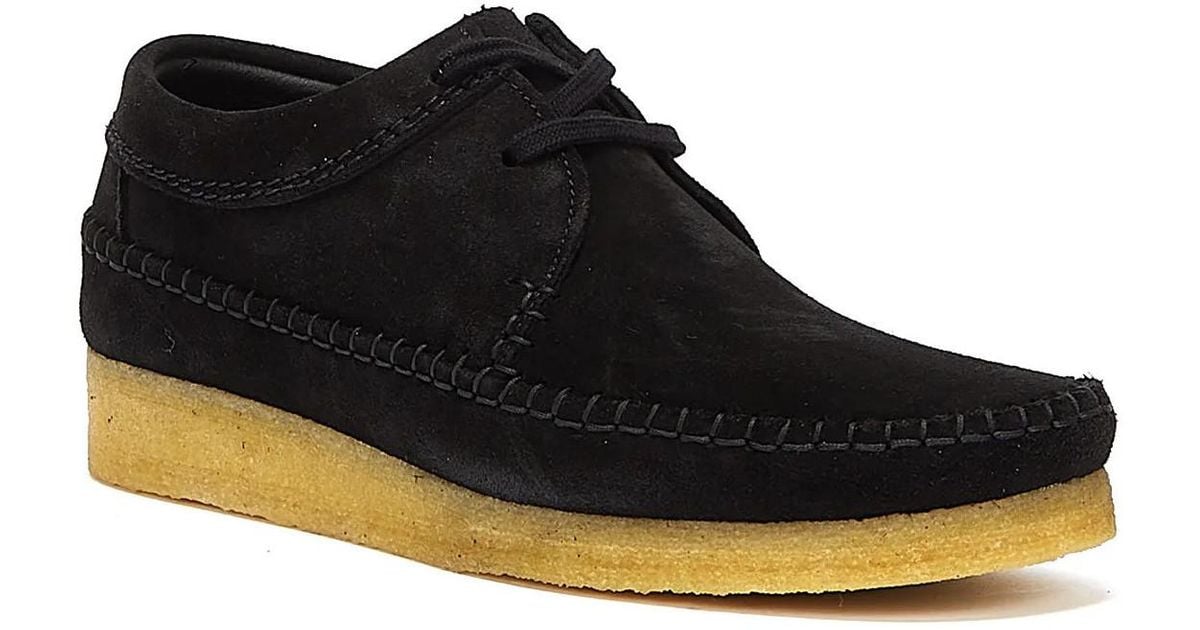 Clarks Leather Originals Weaver Mens Moccasin Boat Shoes in Black for ...