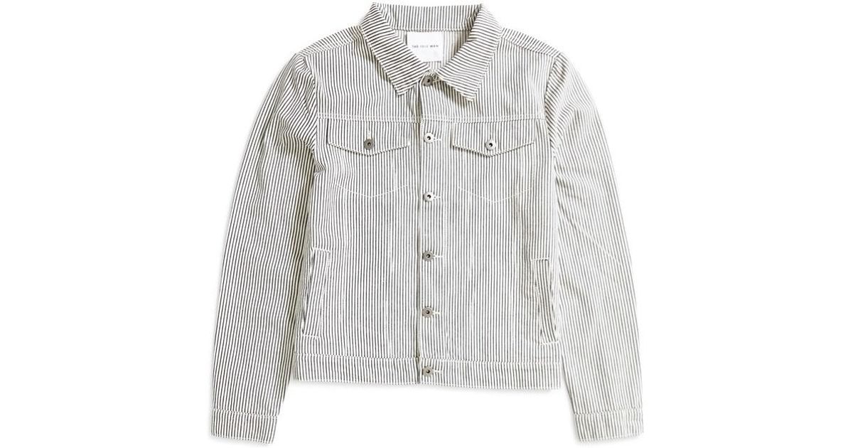 mens striped denim jacket