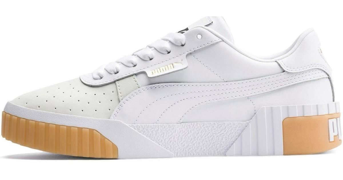 puma cali white patent