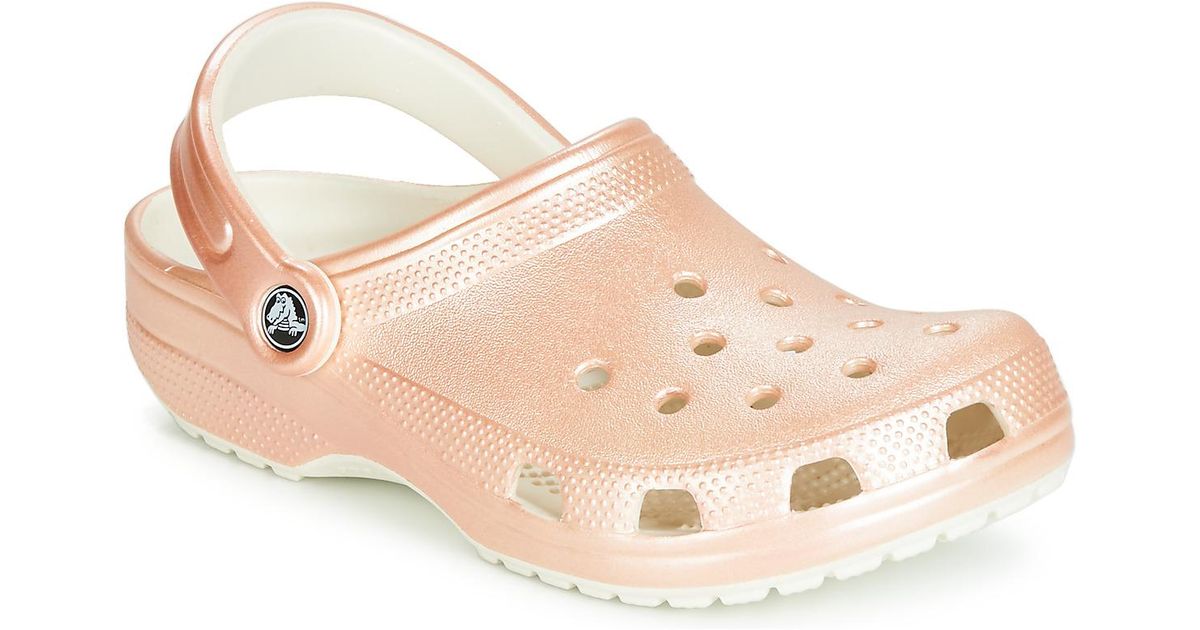 crocs metallic pink