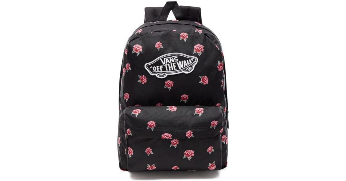 vans realm black rose backpack in rose 