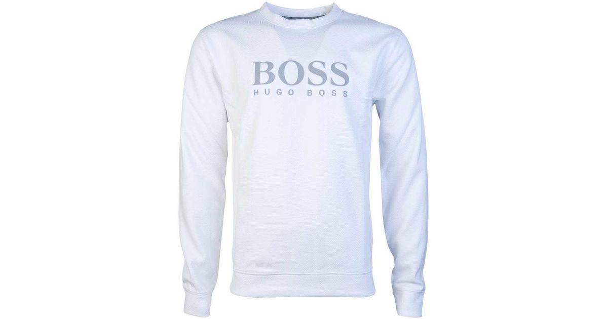 hugo boss white jumper mens