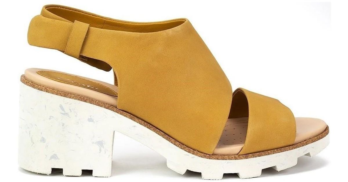 yellow sandals clarks