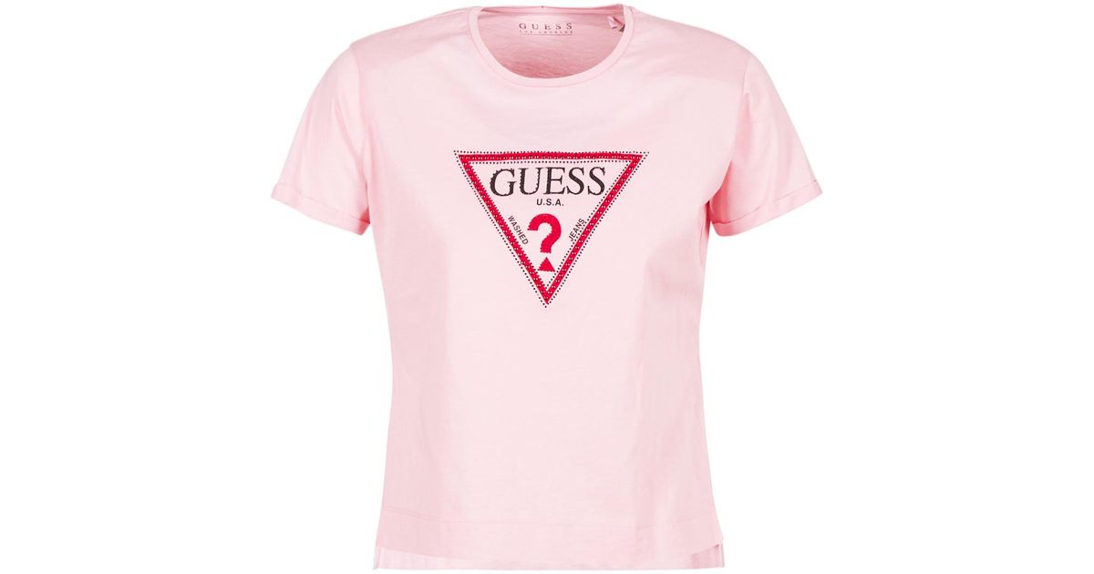 guess pink t shirt