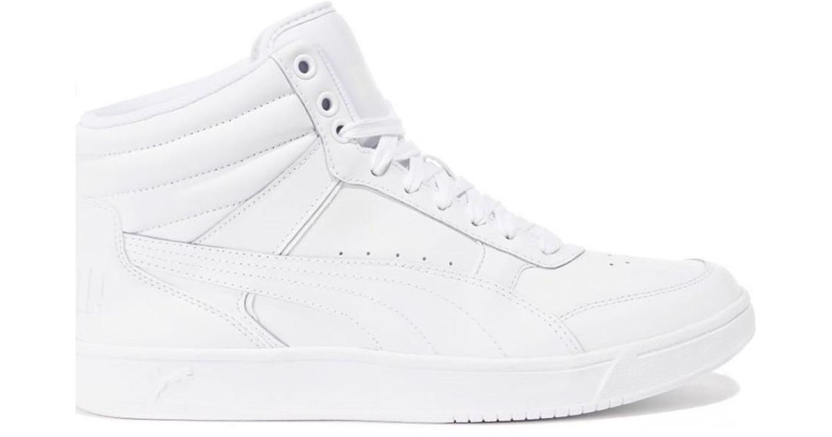 mens white high top trainers