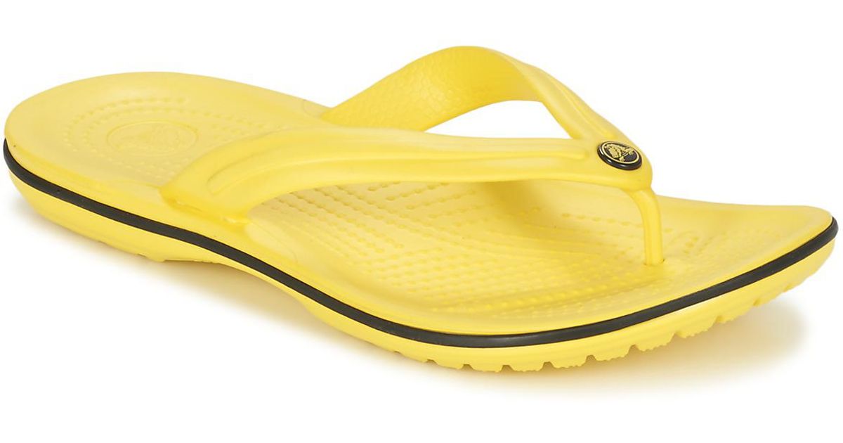 yellow croc flip flops