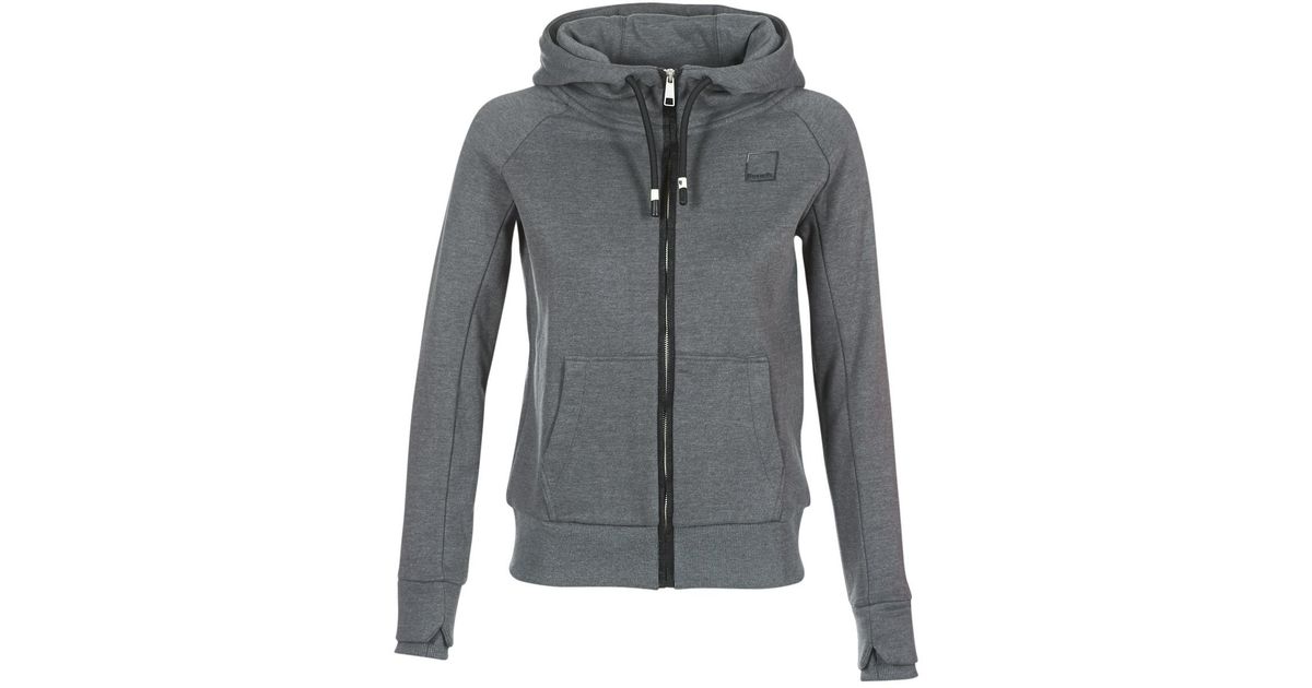 Bench Her Zip Through Hoody Women S Sweatshirt In Grey In Gray Lyst