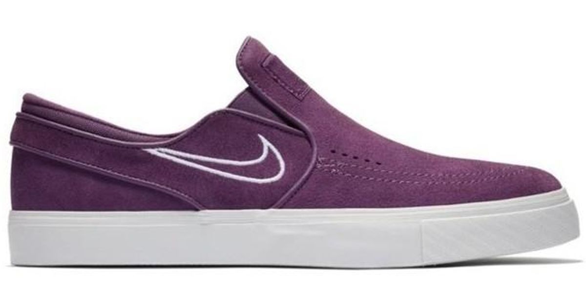 purple nike slip ons