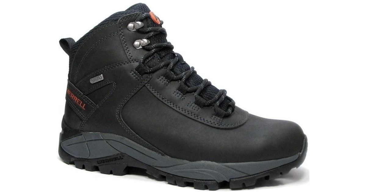 Merrell Vego Mid Leather Waterproof Men's Walking Boots In Black for ...