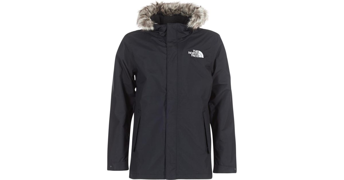the north face zaneck hooded waterproof parka jacket in black