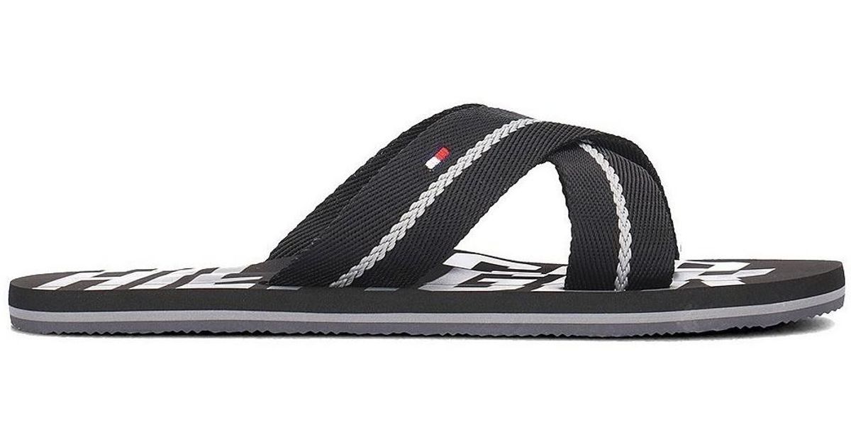 men's cross strap flip flops