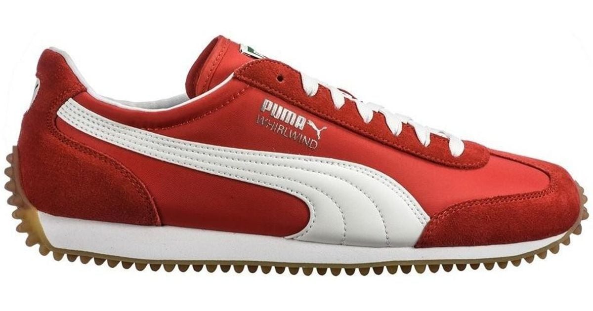 mens red puma trainers