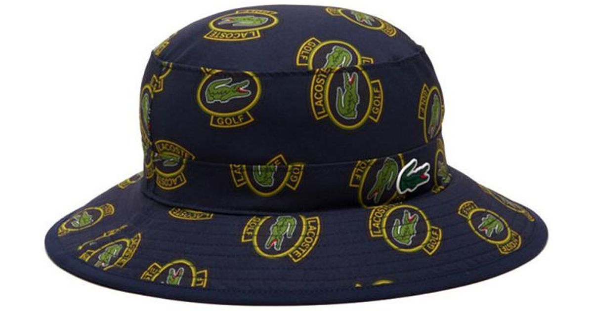 Casquette CHAPEAU GOLF ANTI UV AVEC IMPRIME BLEU MARINE Lacoste pour homme en coloris Noir Lyst