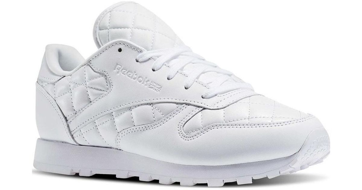 reebok classic leather quilted trainer