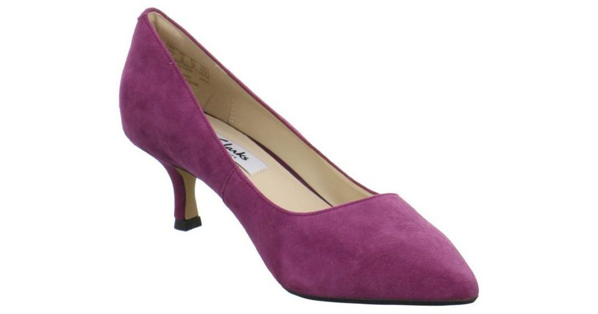 clarks purple heels