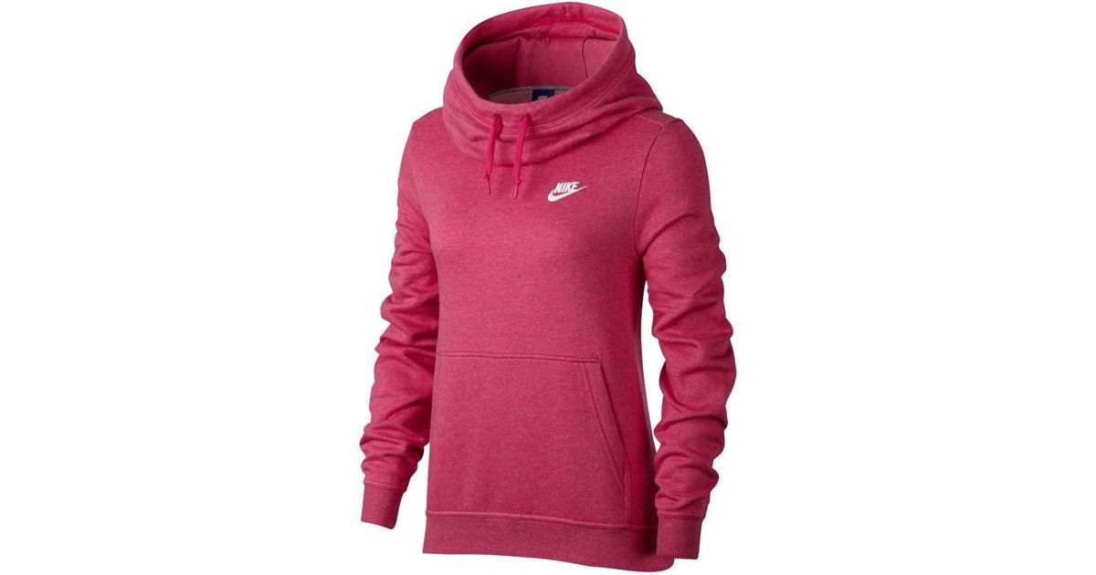 Nike Women's Sportswear Funnel-neck Hoodie Women's Sweatshirt In Pink - Lyst
