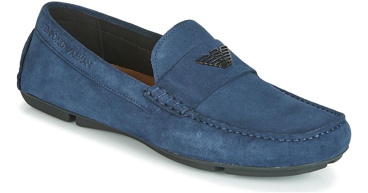 Emporio Armani Mocassins Emireur in het Blauw voor heren | Lyst NL